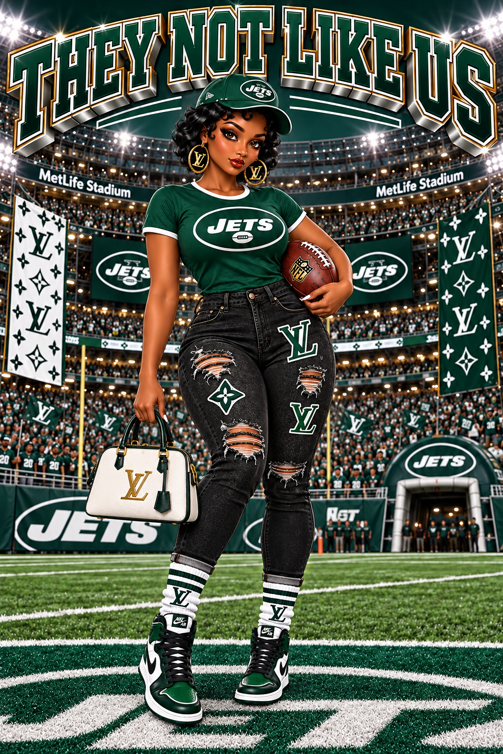 Custom New York Jets football artwork
